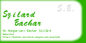 szilard bachar business card